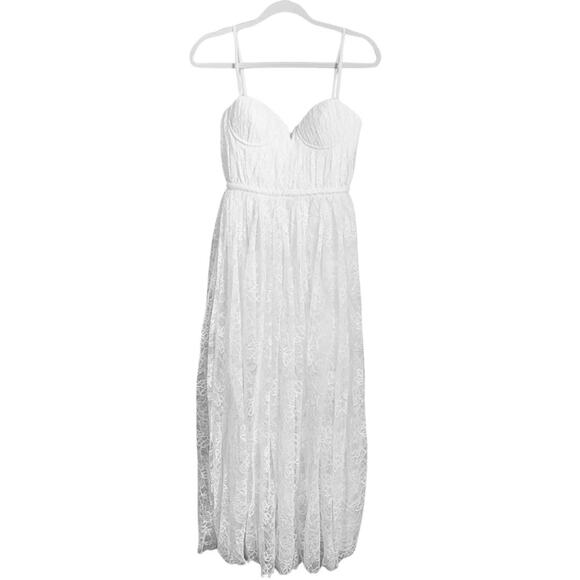 BHLDN Sau Lee Selena Lace Midi Dress White NWT Size 4 - Picture 2 of 13